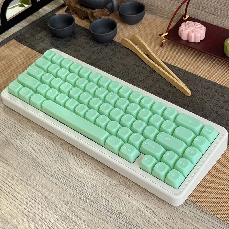 White Marble theme keycap MA Profile Keycaps Pink/ Green Cute Point Key Cap for 75/hi8/68/87/98/104 Keys Mechanical Keyboard