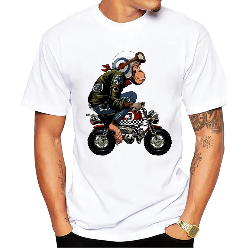 TEEHUB Funny Monkey Bike Men T-Shirt 3D Monkey Printed Cool T Shirts Short Sleeve Tshirts Harajuku Tee