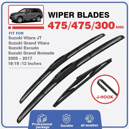 Juego de limpiaparabrisas delantero y trasero para Suzuki Vitara Escudo Nomade Grand Vitara 2005 - 2017 parabrisas ventana parabrisas 19 ""19"" 12""
