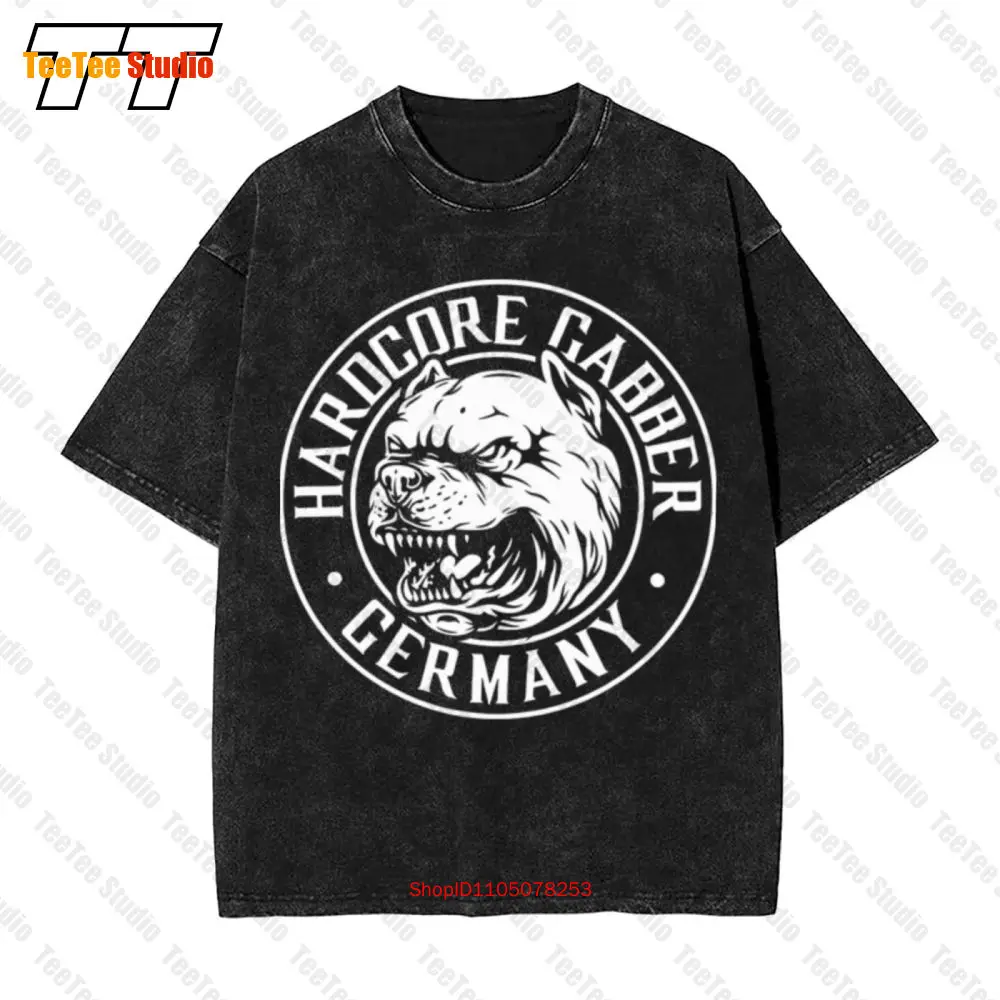 Hardcore Gabber Alemania perro Uptempo Terror Hardstyle Frenchcore Neu Vintage camiseta de gran tamaño 1RHZ