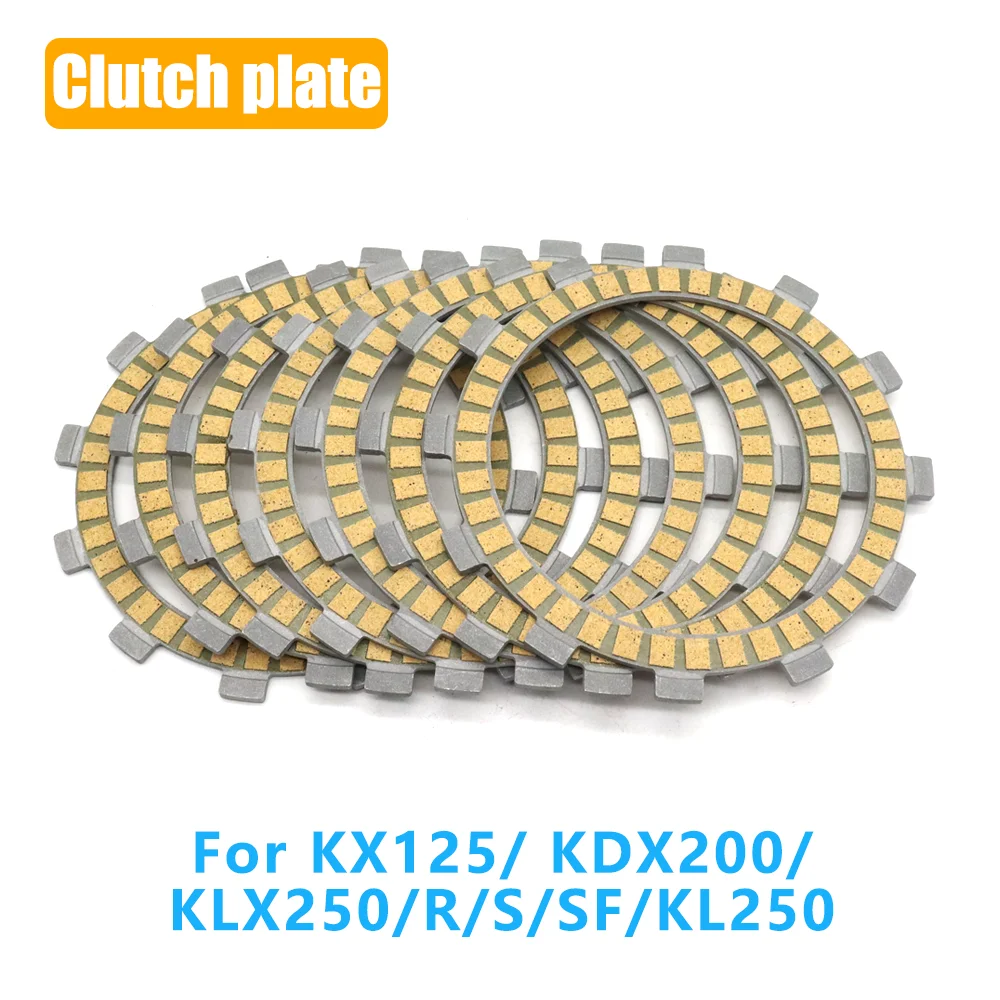 For Kawasaki KX125 KDX200 KLX250 KLX 250 R S SF KL250 KX 125 Motorcycle Clutch Friction Plate Set Disc Kit