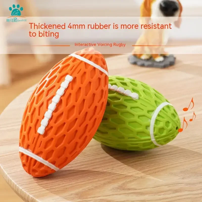 Bite-Resistant Vocal Football Pet Toys, Dog Ball, Puzzle Relief, Grinding Teeth, Interactive Pet Supplies, Outdoor Interaction