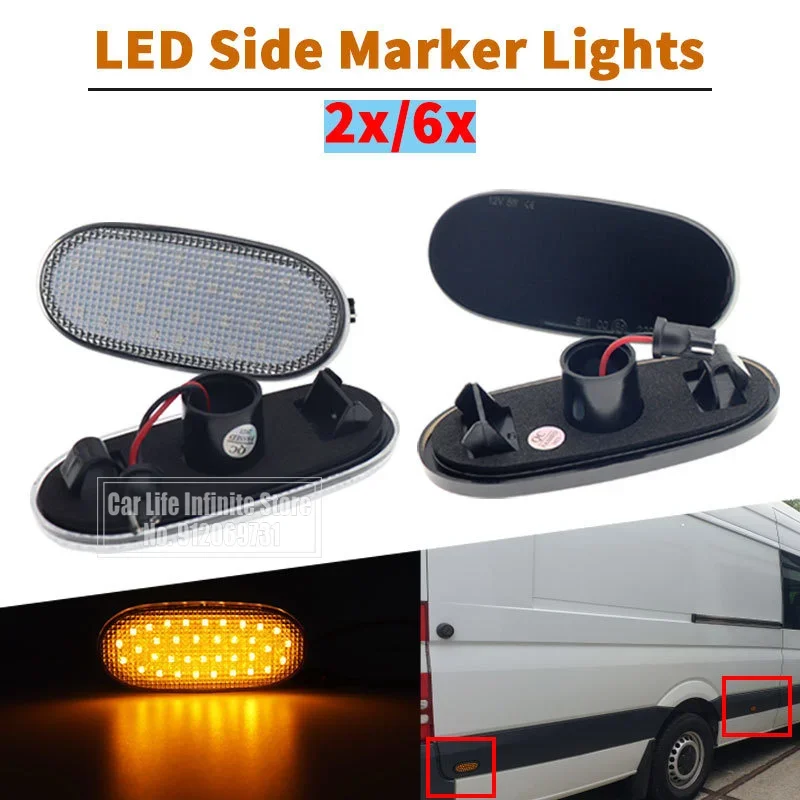 Dynamic LED Side Marker Light Side Repeater Lamp Turn Signal Light Panel Lamp For Benz Sprinter W906 For Volkswagen Crafter 2006