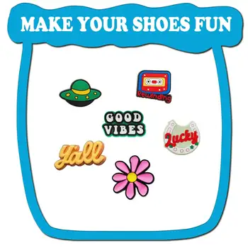 8/30/60/100/200/400個隨機系列鞋飾套裝,適用於木屐、拖鞋、泡泡鞋、涼鞋,PVC材質,沙灘包裝飾 8 最佳銷售 洞洞鞋的鞋帶 - №1