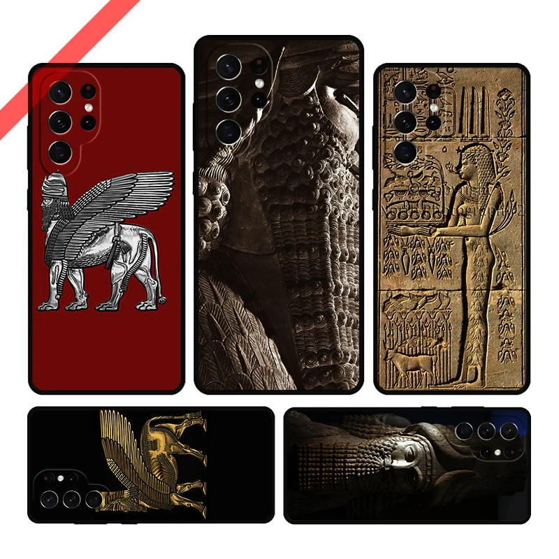 Lamassu Assyrian Winged Lion Phone Case For Samsung Galaxy S20 FE S21 S10 S23 Plus S24 S22 Ultra Coque Note20 Note10 S9 S8 Cover