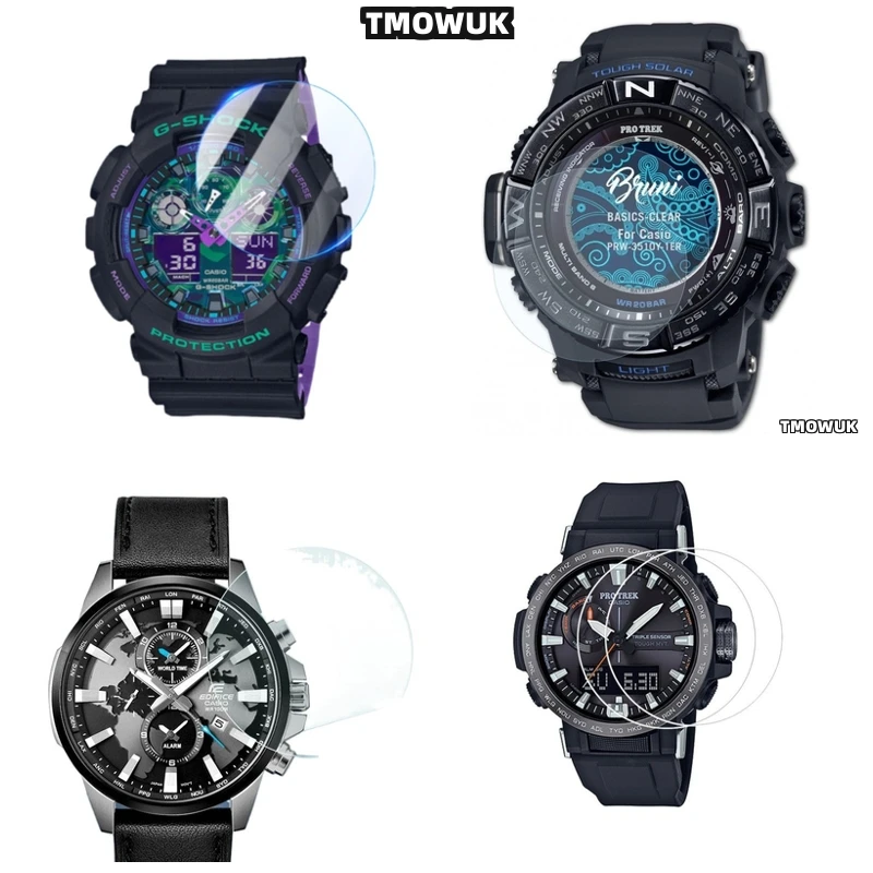 

For Casio GA100 6100 TR770 Pro-Trek EFR 303 GA-2200 GA-2100 GST-W300 HD Clear 9H Tempered Glass Anti-Fingerprint Protector Film