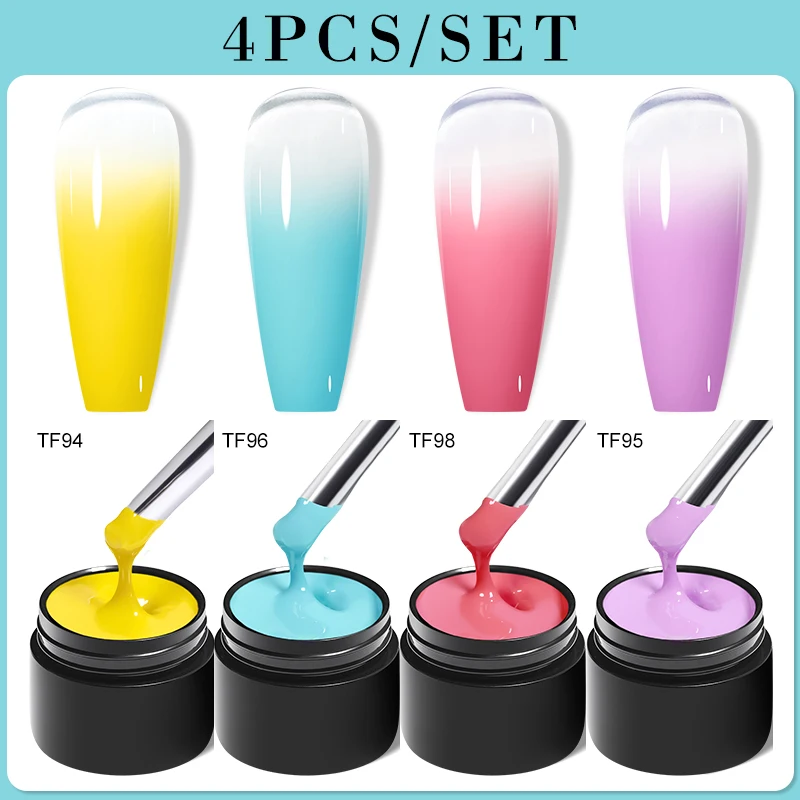 Treffen Sie sich über 4 teile/satz Auroras Antihaft Hand solide Verlängerung Gel Nagellack Finger verlängerung Nail Art Hartgel Lack ﻿