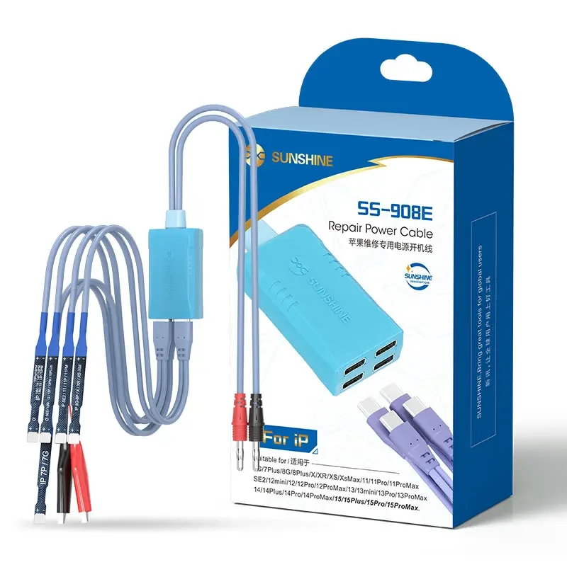 SUNSHINE-Cable de alimentación para reparación IP, fuente de alimentación especial para IP 7G-15PM, diseño de expansión sostenible, sin dañar la batería, SS-908E