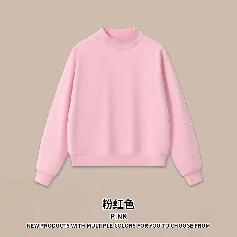

Mock Neck Fleece Sweatshirts for Women Solid Color Pullovers Basic Daily Autumn Winter Thicken Long Sleeves Women Clothes