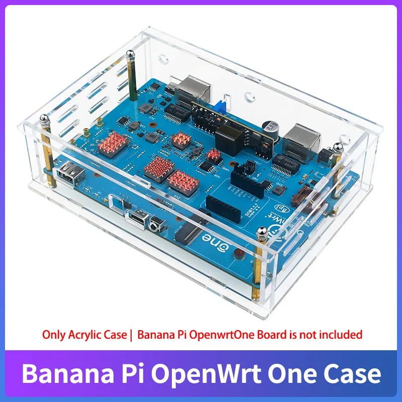 Banana Pi OpenWrt One Router Board Акриловый чехол Прозрачный защитный чехол для Banana Pi OpenWrt One Макетная плата Banana Pi OpenWrt One Router Board Акриловый чехол Прозрачный защитный чехол для Banana Pi OpenWrt One Макетная плата