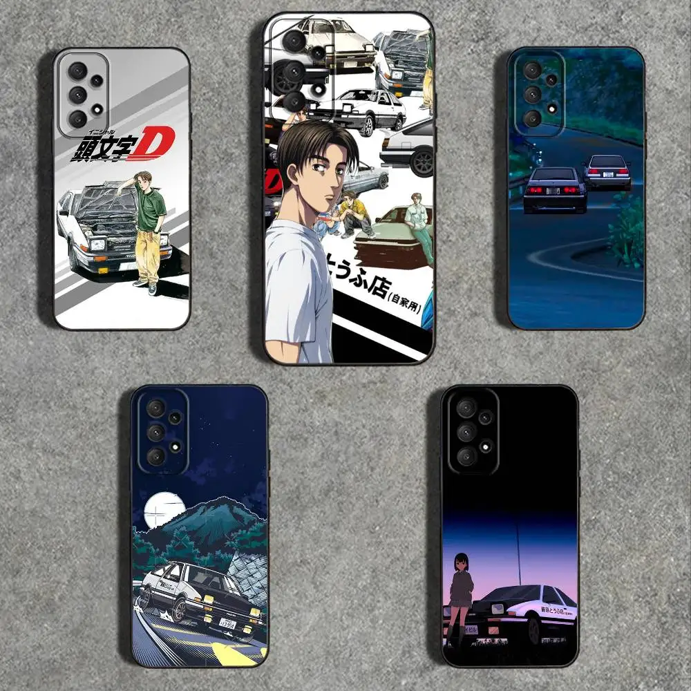 

I-Initials D Anime Phone Case For Samsung Galaxy A73,31,32,72,41,53,52,71,22,5G,Note,J7,8,9 Soft Black Cover