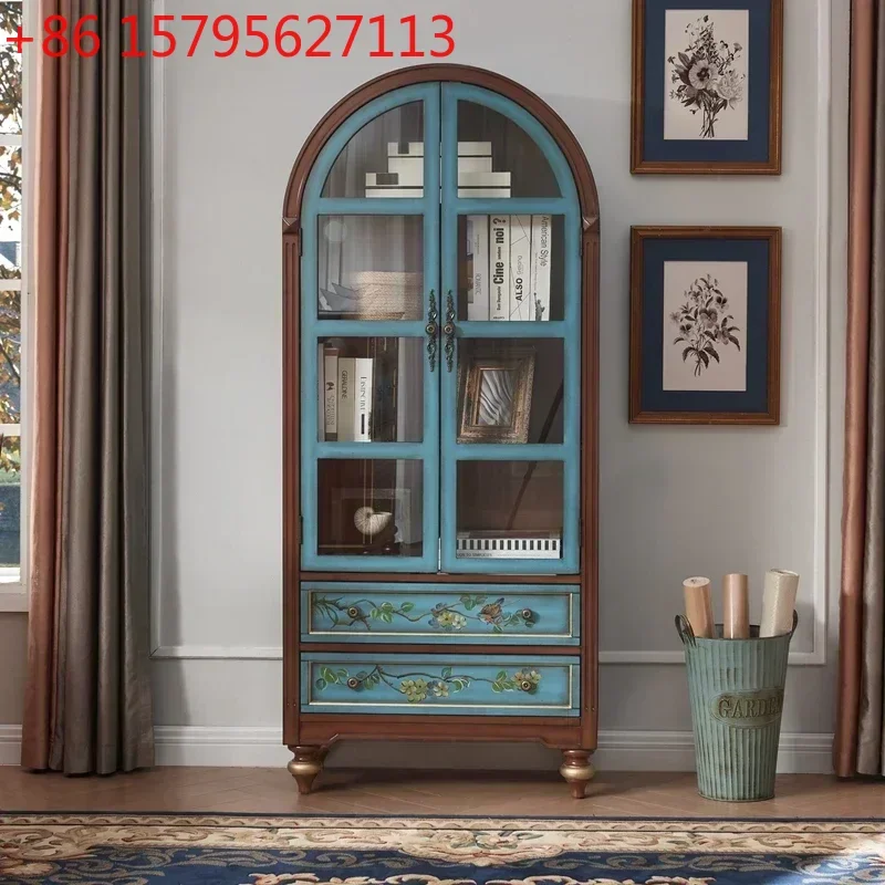

Боковая панель для шкафа, американская книжная полка, винный шкаф, стеклянная двойная дверца