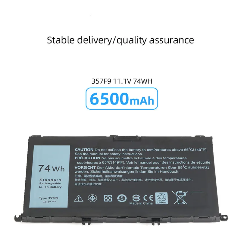 11.1V 74Wh 6 Cell New 357F9 Laptop Battery Li-ion For DELL Inspiron 15 7559 7000 7557 7567 7566 5576 5577 P57F P65F 71JF4 0GFJ6