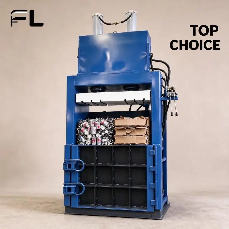 Hydraulic Baler Vertical High Pressure Baling Press Heavy Duty Steel Frame for Waste Cardboard PET Bottle Recycling Hot Sale