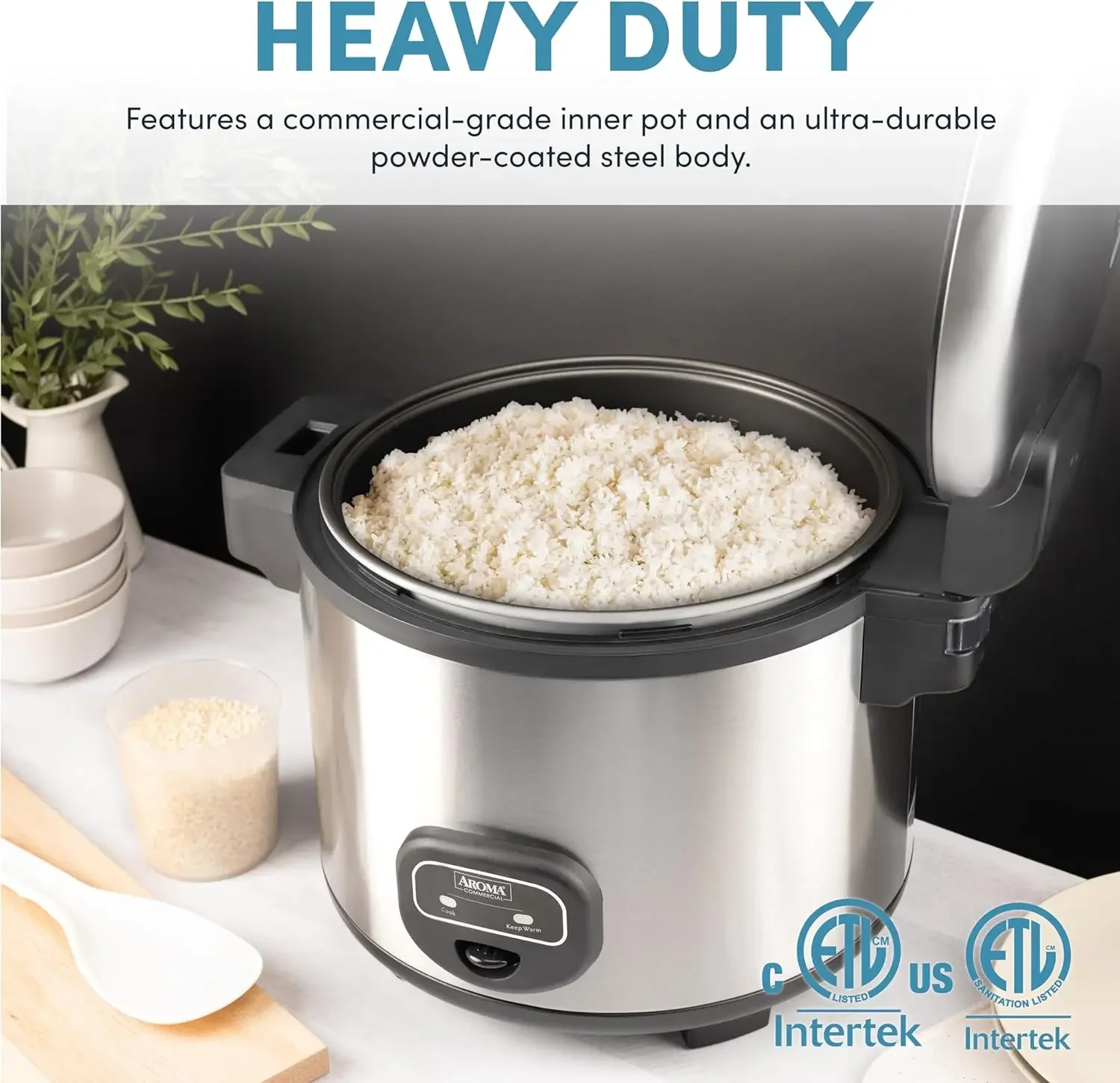 NEW 60-Cup (Cooked) (30-Cup UNCOOKED) Commercial Rice Cooker, Stainless Steel Exterior (ARC-1130S), Silver