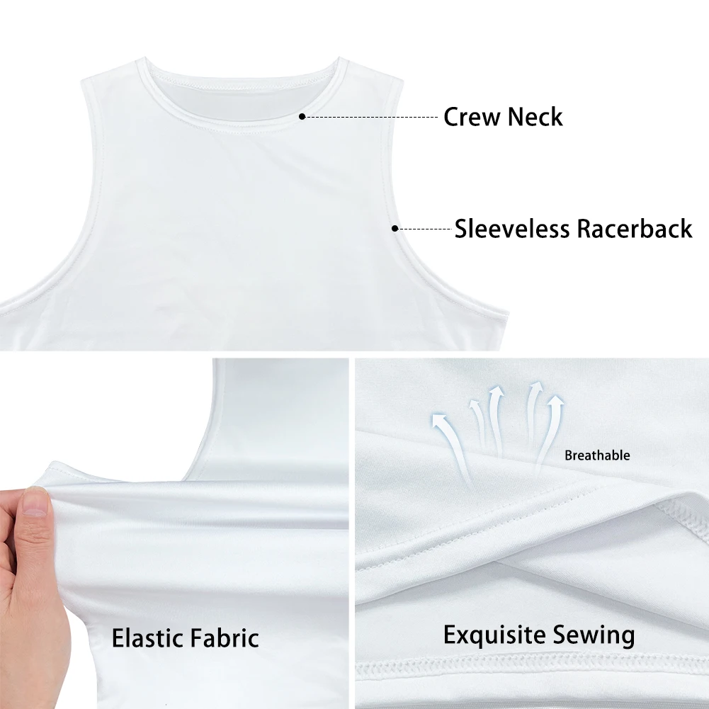 Women's Halter Neck Crop Tank Top Sleeveless O-Neck Backless Slim Fit Summer Casual Basic Custom Print On Demand image 3