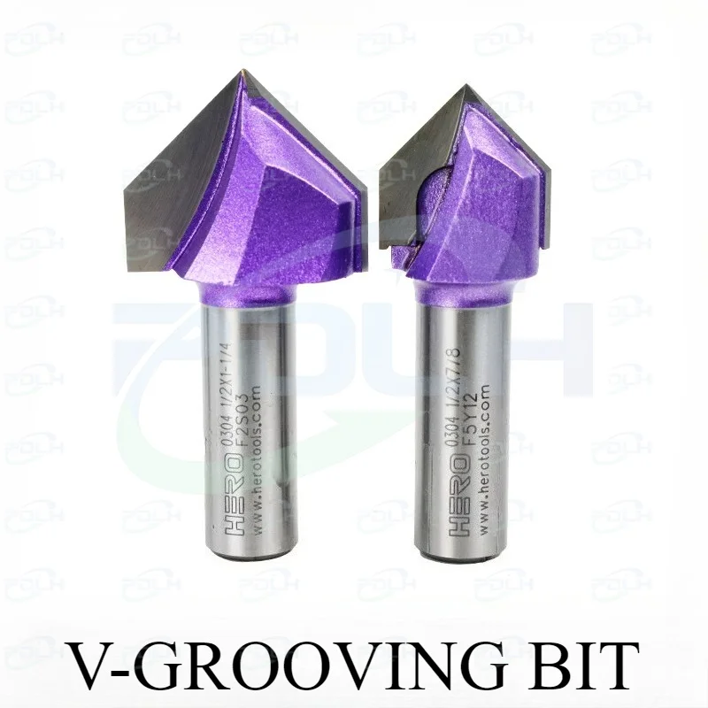 1PC V-type Grooving Bit Tool Milling Cutter Carbide CNC Router Bit For Wood MDF Cutting Slotting Engraving