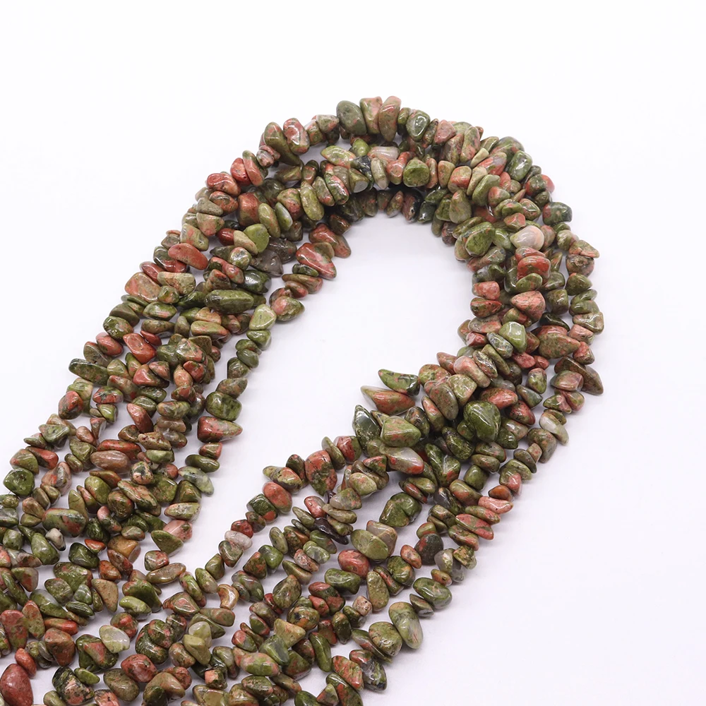 

Natural Stone Beads Unakite Stone Green Irregular Gravel Loose Spacer Beads for Jewelry Making DIY Necklace Material Accessories