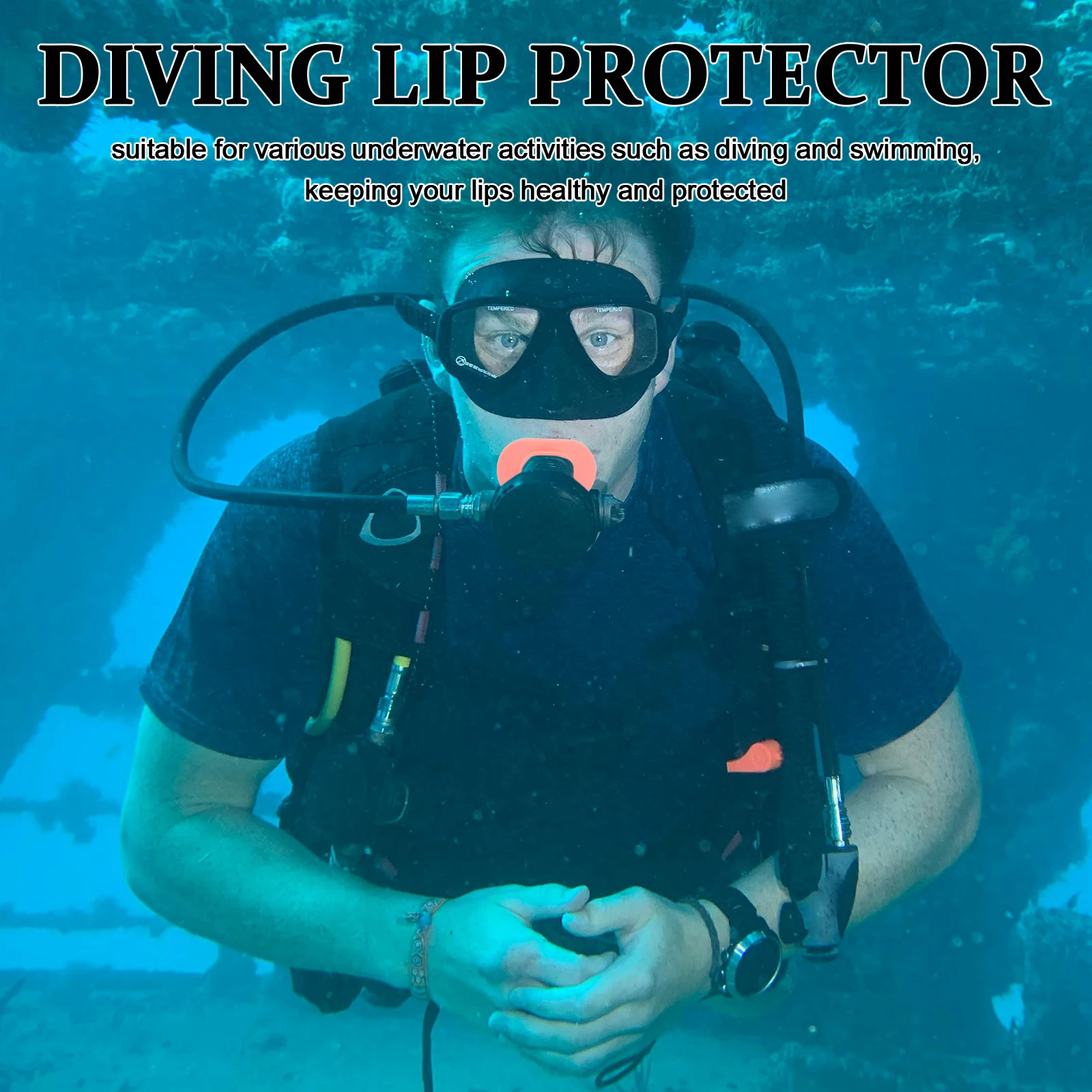 

2 Pcs Diving Breathing Regulator Mouthpiece Lip Cover Lips Protector Pink Guard Protection
