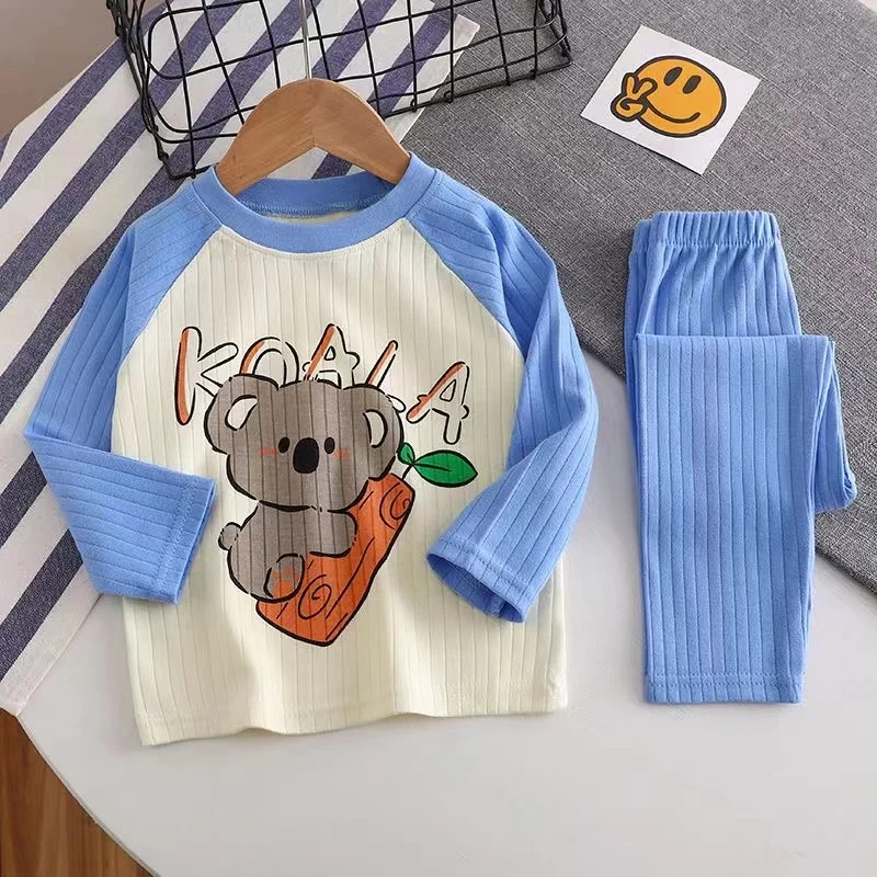 

Kids ClothesCotton Children Pajama Sets Home Sleepwear Children's Clothing Boy Girl R T-shirt Tops Pants Suits
