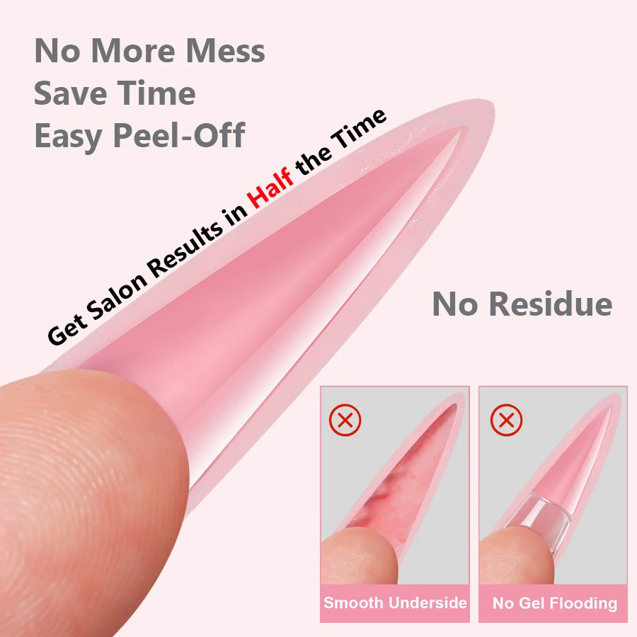 256-teiliges Dual-Nagelformen-Set, Sandwich-, Sarg- und Mandelformen, 16 Größen, wiederverwendbare Ober- und Unterformen für Gel-Nagelverlängerungen – Detail 3