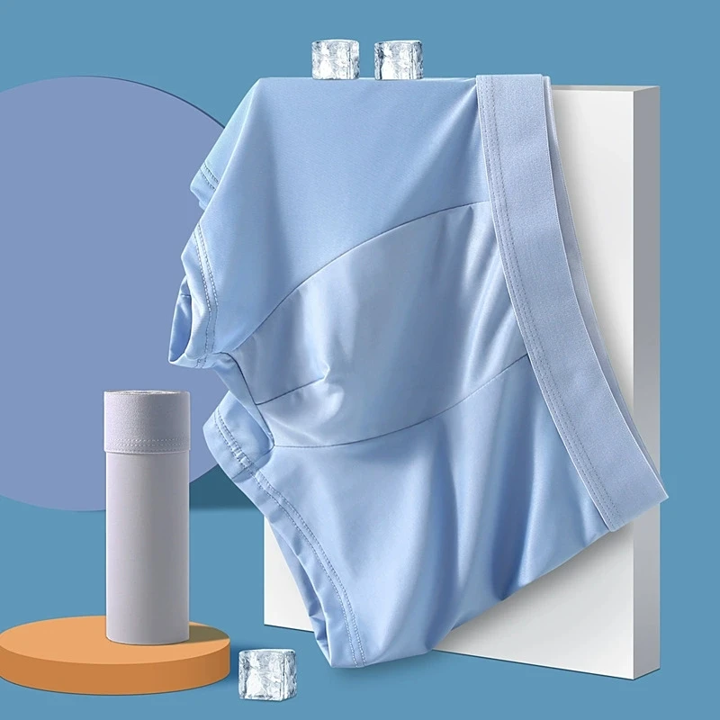 Trendy Men’s Ice Silk Briefs – Ultra-Thin, Breathable & Fast-Drying, Ergonomic Pouch, Perfect for Active Lifestyles