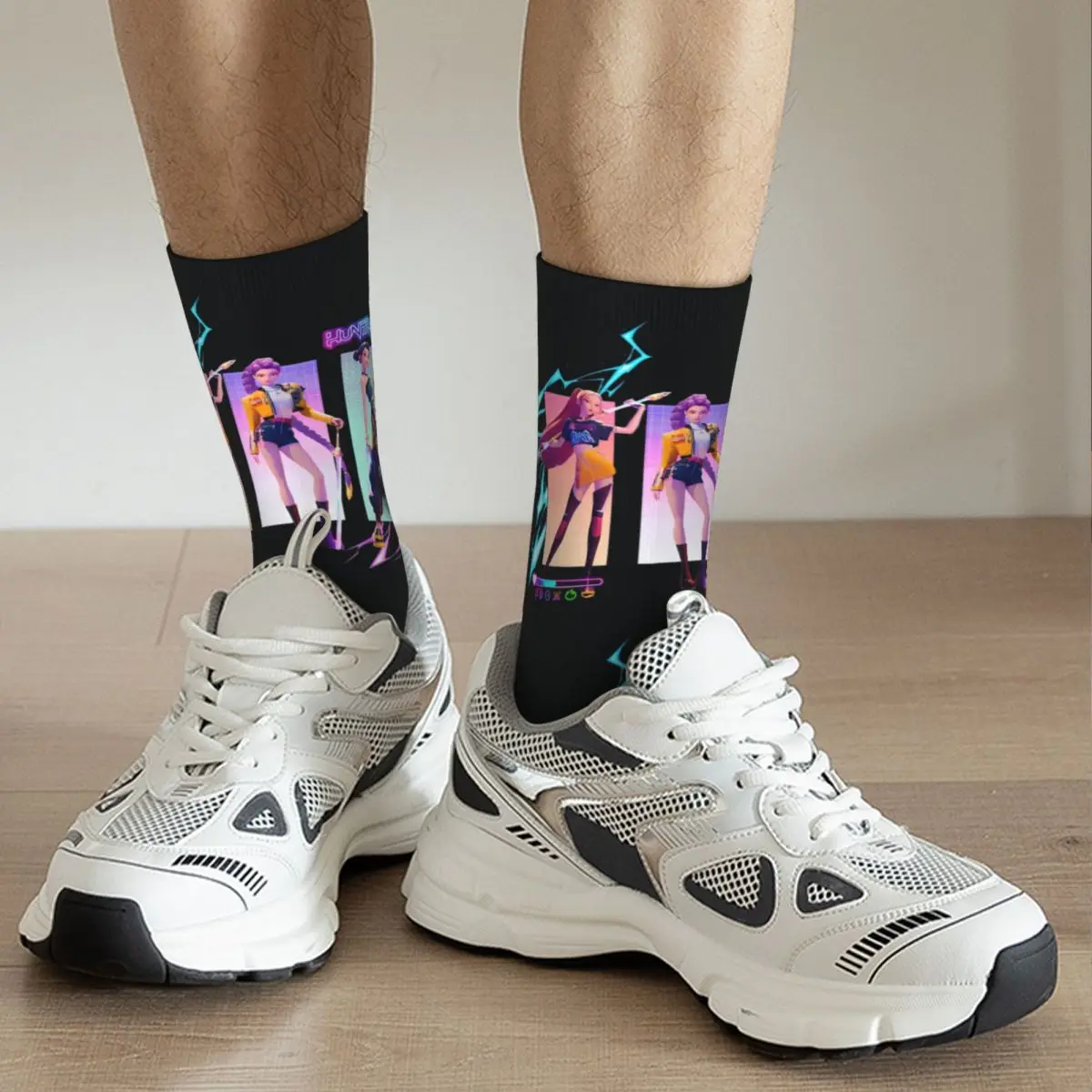 Demon Hunters Anime Band Socks Autumn Stockings Funny Unisex Warm Soft Socks Graphic Outdoor Non Slip Socks