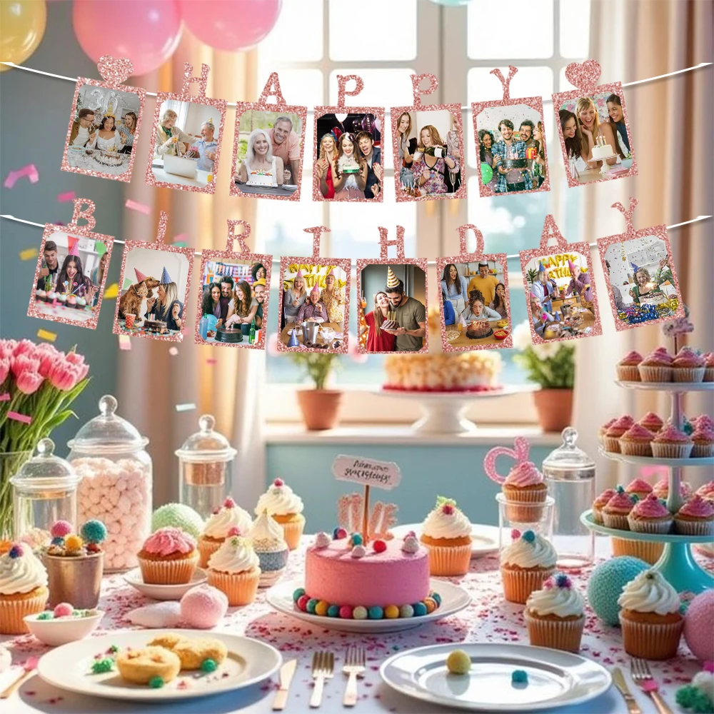 Geburtstags-Foto-Banner, Geburtstagsparty-Hintergrundbanner, Baby-Shower-Geburtstagsparty-Jubiläumsfeier-Banner-Dekoration – Detail 8