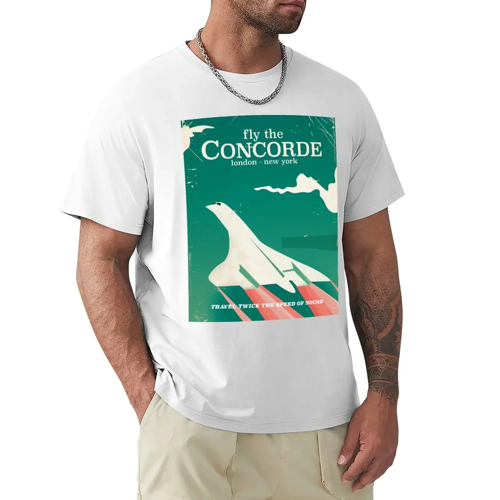 

Concorde Vintage Holiday poster T-Shirt quick drying customs anime mens t shirts casual stylish