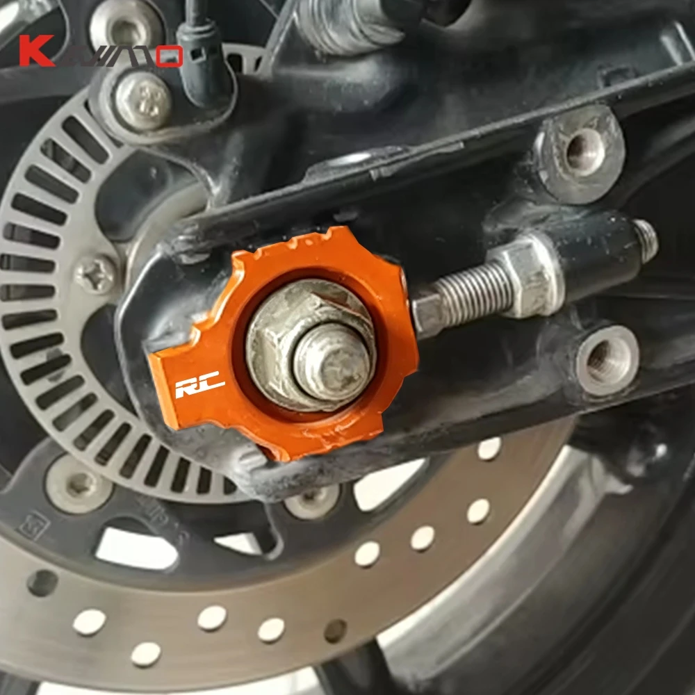 For Duke RC 125 200 390 Motorcycle Chain Adjuster Rear Regulator Sliders Blocks RC125 RC200 RC390 2014-2024 2023 2022 2021 2020