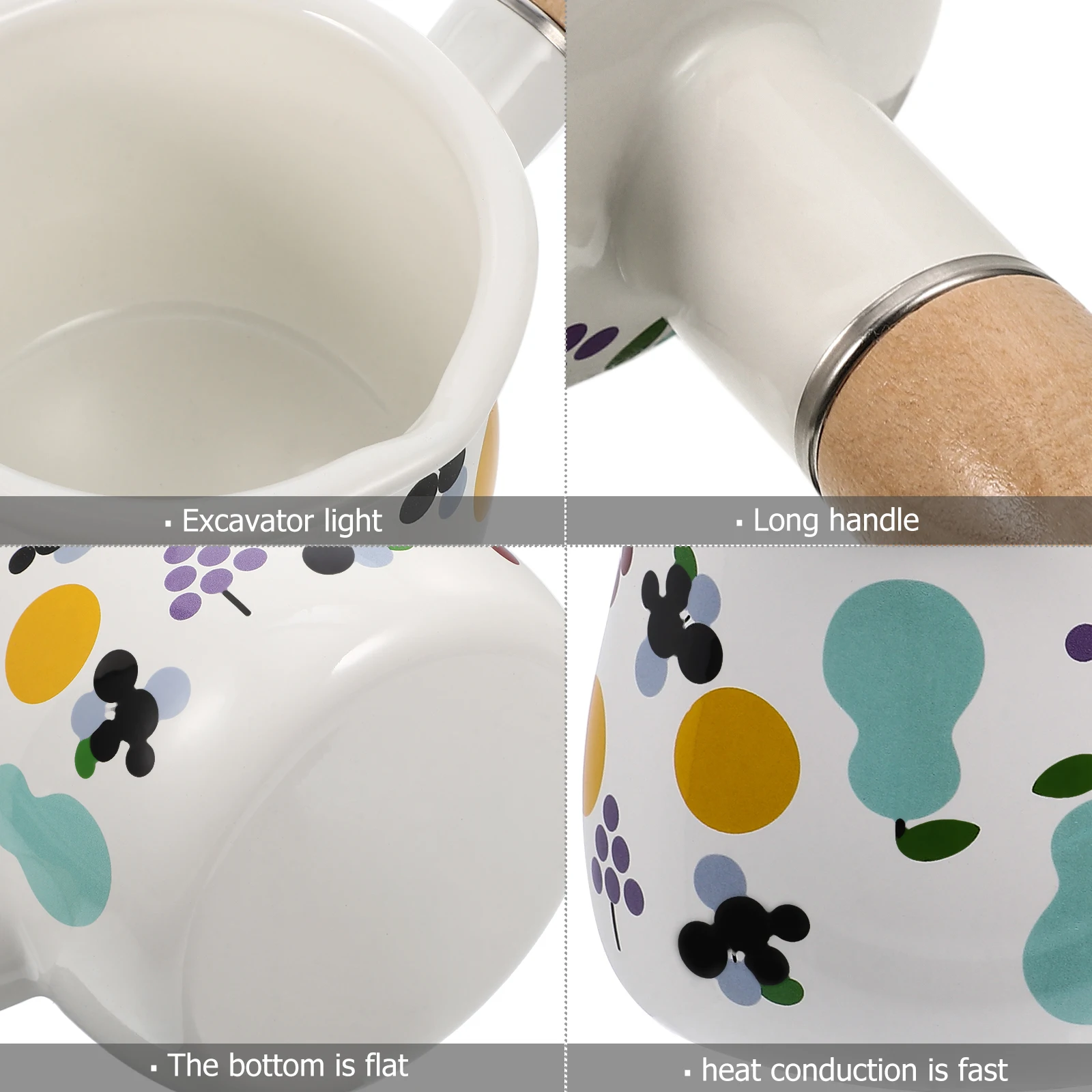 

Enamel Mini Milk Enamel Butter Warmer Pot With H Small H led Portable Non Stick Baby Milk Pan For Infant Small Pot Food
