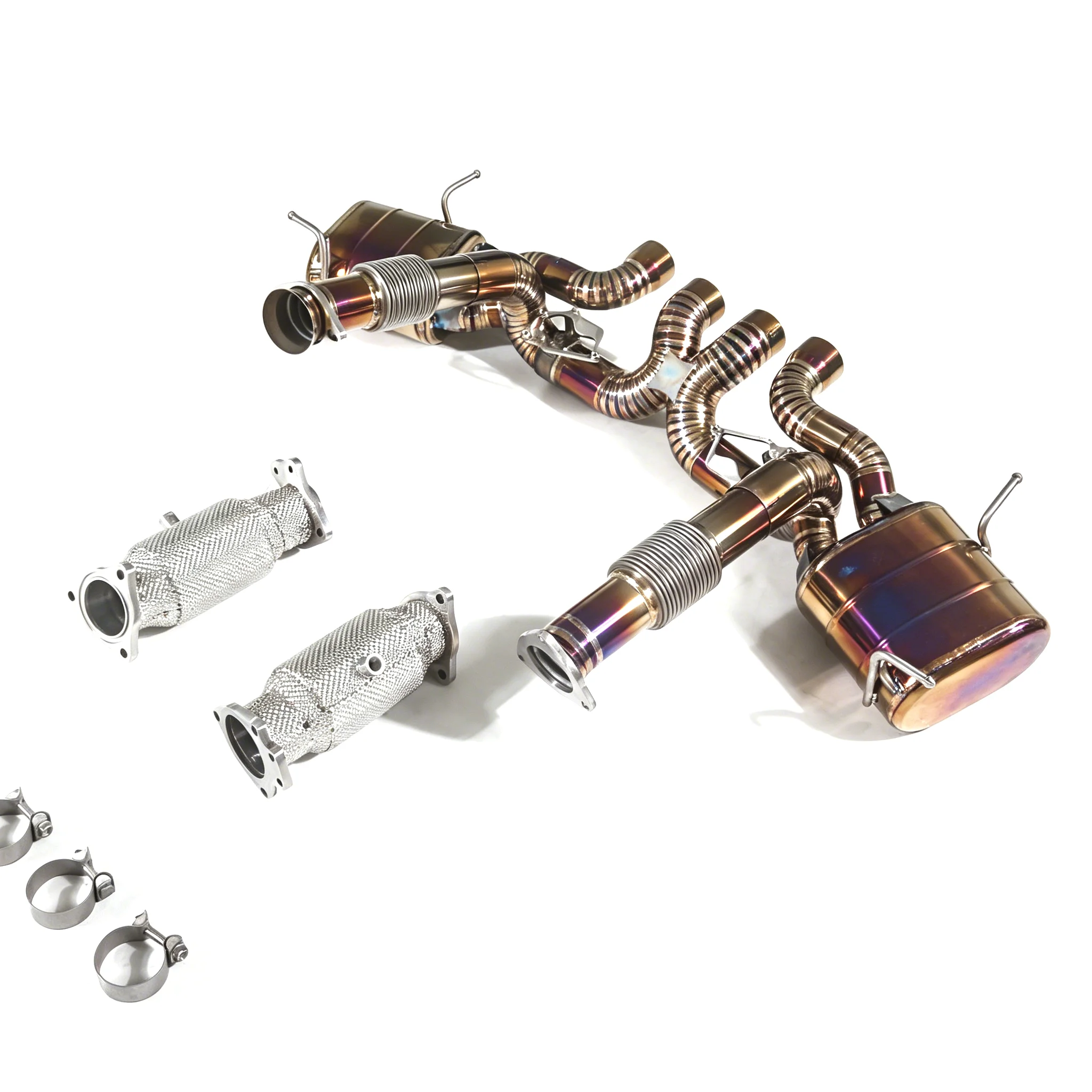 GFC Exhaust System for Chevrolet Corvette C8 Z06 Include SUS304 Downpipe and Titanium Catback Valvetronic Exhaust Pipe Muffler