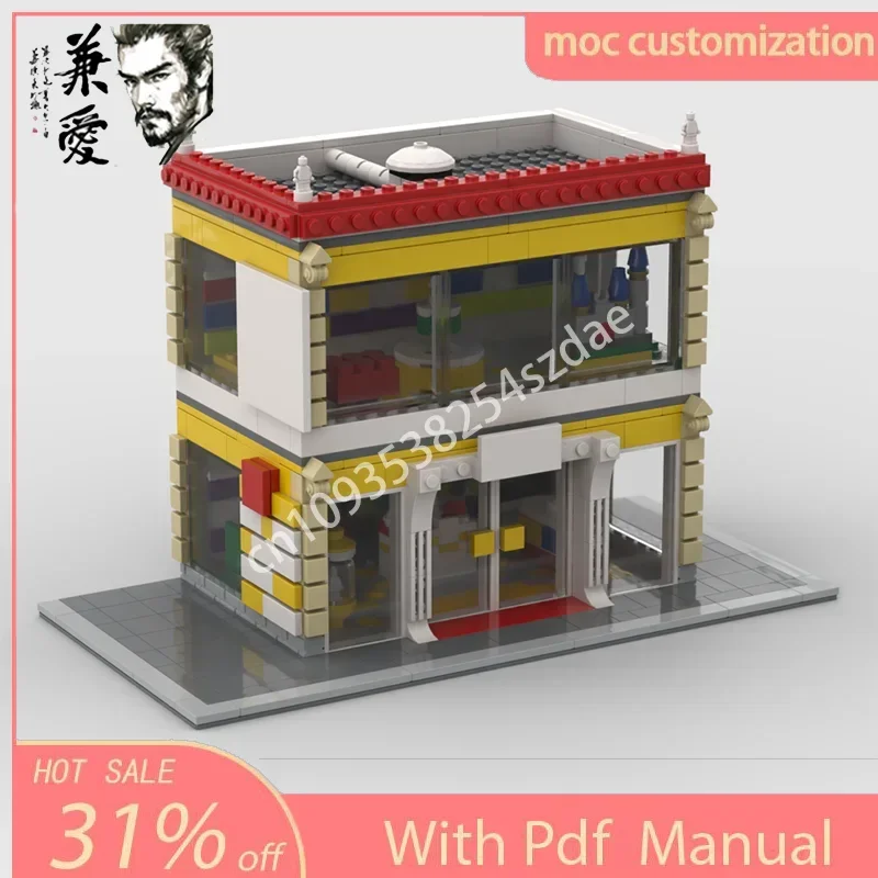 794PCS Moc Corner Store Architecture Model Building Blocks DIY Creative Assembly Bricks Kids Holiday Gift