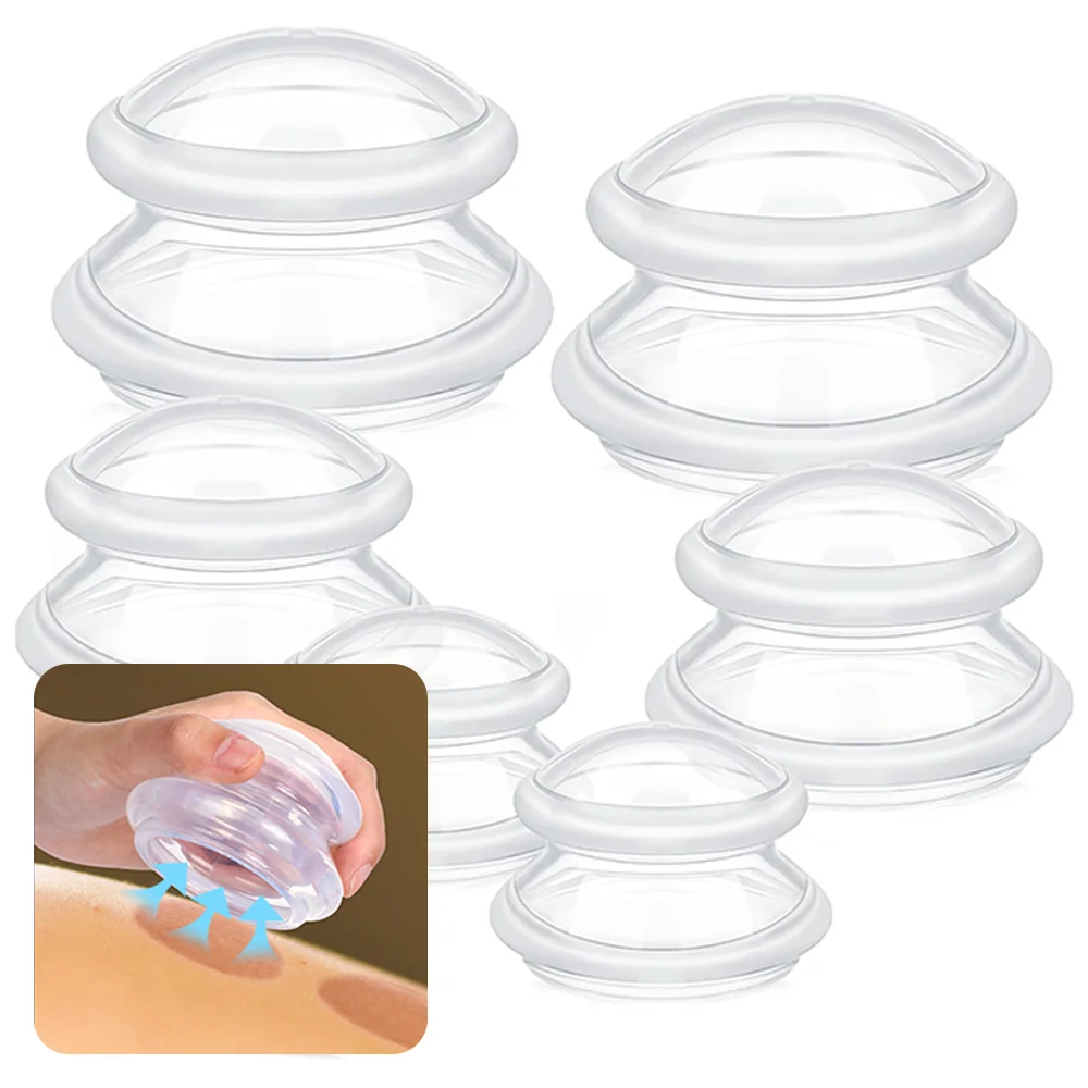 Grippopso 3/6 Pcs Cupping Kit for Massage Therapy 3 Sizes Silicone Cupping Set for Studio Household Cellulite Joint Pain Muscle