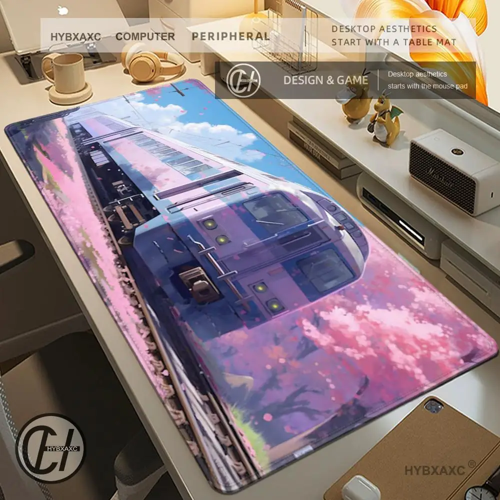 Alfombrilla de ratón de tren, bonita alfombrilla de escritorio HD, alfombrillas de teclado extendidas para juegos, alfombrilla de ratón grande para jugadores XXL de 90x40cm