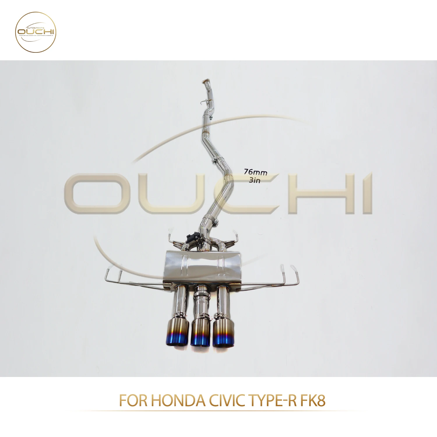 

OUCHI Performance Catback for Honda Civic Type-R FK8 SS304 Exhaust Auto Parts Electronic Valve Muffler Tips
