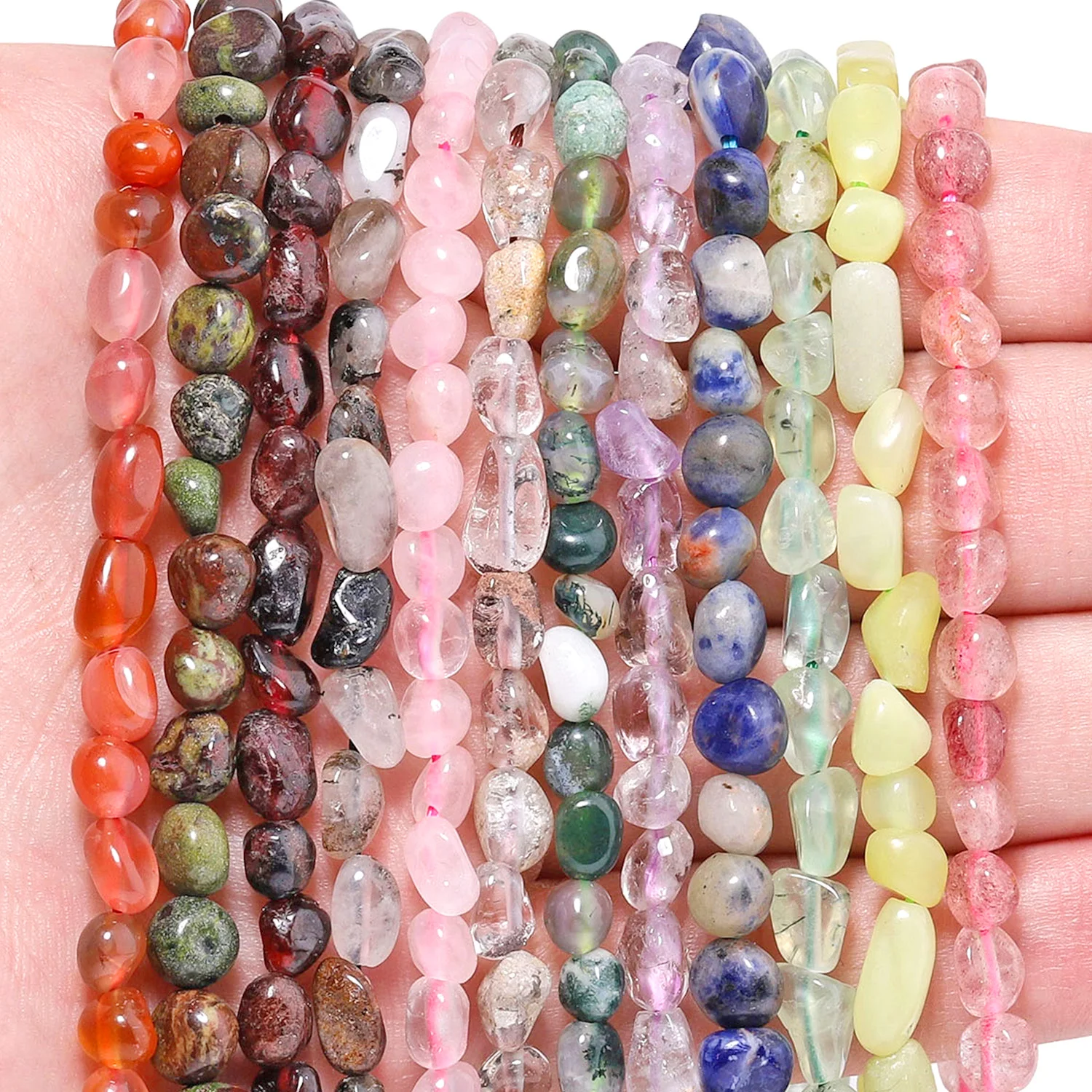 Natural Garnet Citrine Amethyst Obsidian Amazonite Beads 4-6mm Irregular Shape Stone Beads for Jewelry Making Diy Accessories