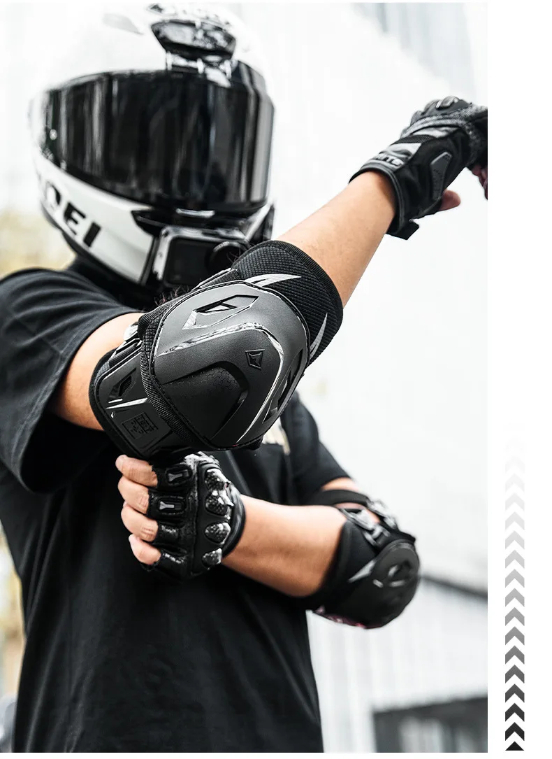 Motorcycle Protective Gear TPU Knee Pads Outdoor Riding Elbow Pads Anti-collision and Anti-safety Protection Black