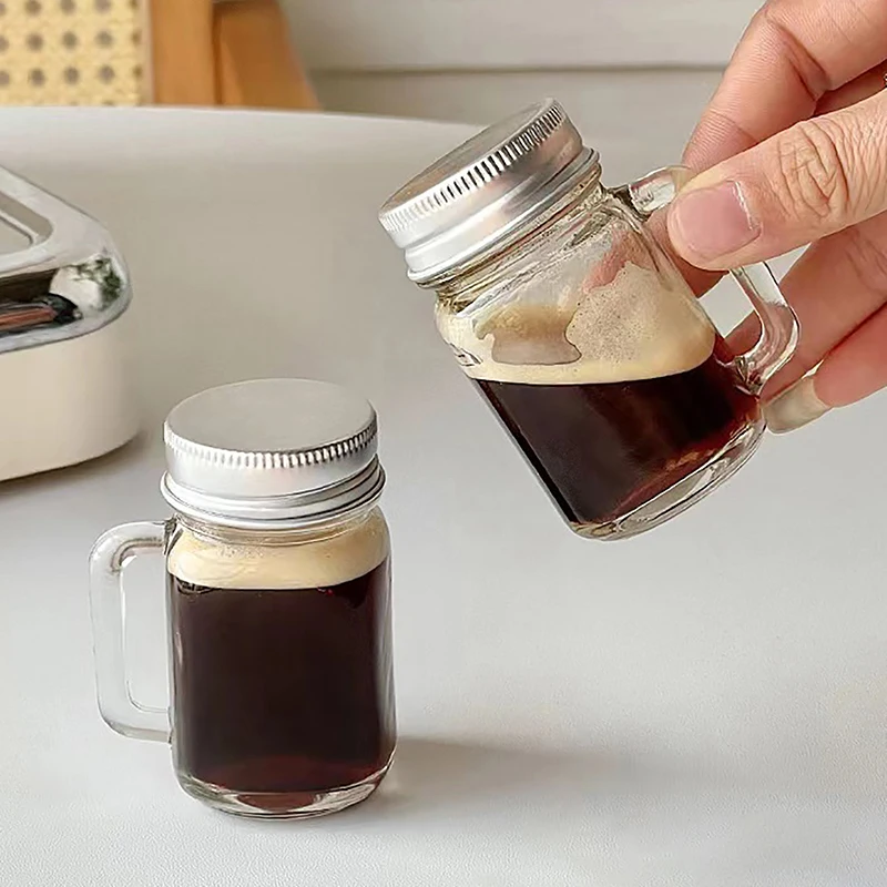 โถเมสันขนาดเล็ก1ชิ้นสำหรับแยมแบบพกพาถังเก็บกาแฟนมน้ำผลไม้ไม่รั่วซึม