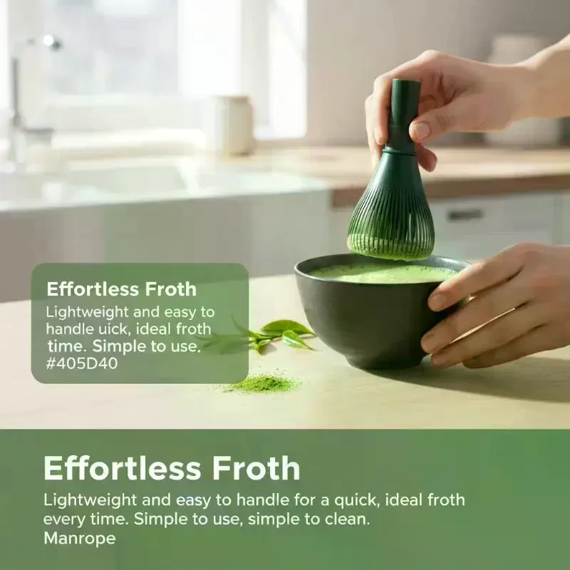 Batidor de Matcha Reutilizable de Resina, Batidor de Grado Alimenticio para Té Verde en Polvo, para Preparar Matcha en Ceremonias de Té en Casa