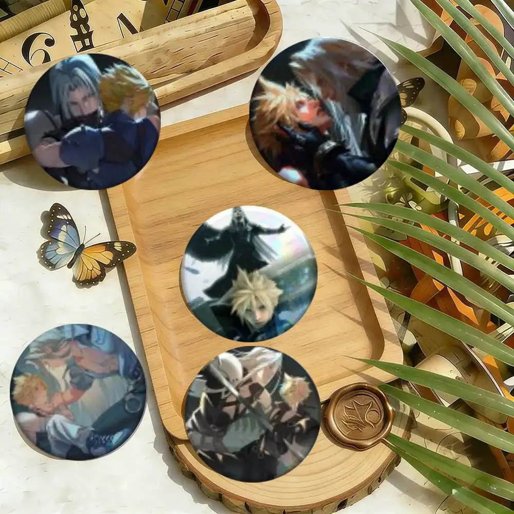 Game Final Fantasy VII Sefikura Badges 25 32 44 58 75 Mm Round Cosplay Pin Bag Decor Friends Gifts Brooch Souvenir