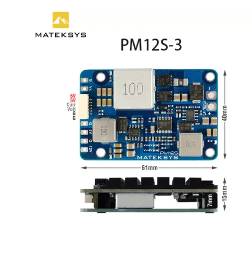 

MATEK MATEKSYS PM12S-3 Power Module 3-12S LIPO 5V 9V VX BEC with HeatSink for RC Model Airplane Helicopter FPV Racing Drone