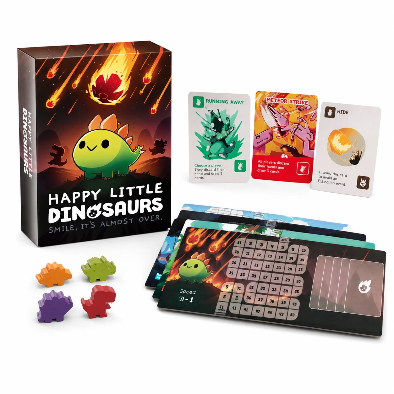 Happy Little Dinosaurs, jeu de cartes de stratégie de survie mignon, aventure amusante, fête en famille, cadeau pour enfants et adultes, version anglaise