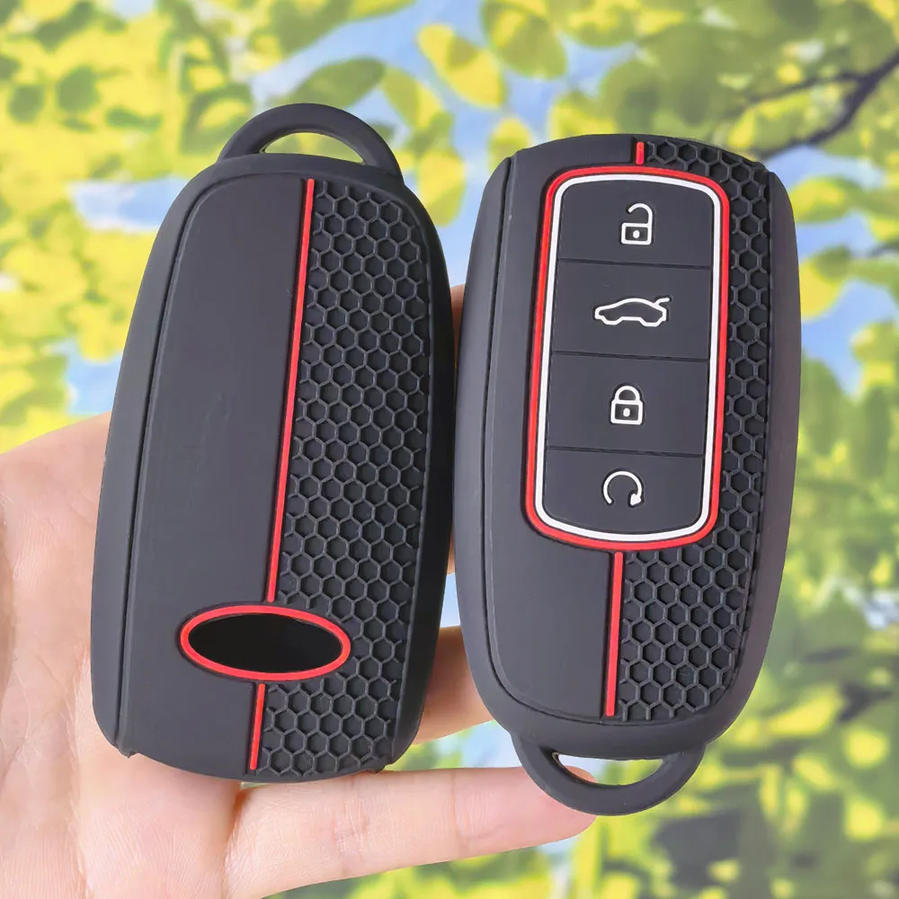 Precise‑Fit Silicone Fob Cover for Chery Omoda 5 C5 Tiggo 7 8 Pro Max Plus Arrizo 5 Plus Jaecoo J7 4‑Button Car Key Shell