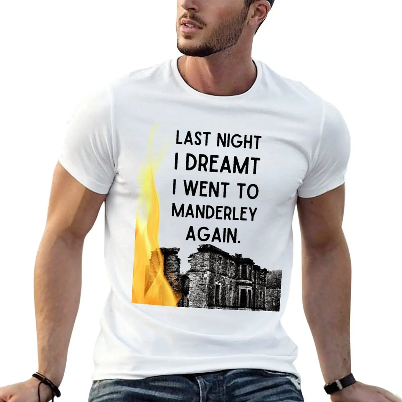 Футболка Last Night I Dreamt I Went to Manderley Again, хлопковая футболка, мужская футболка из 100% футболки с рисунком Футболка Last Night I Dreamt I Went to Manderley Again, хлопковая футболка, мужская футболка из 100% футболки с рисунком