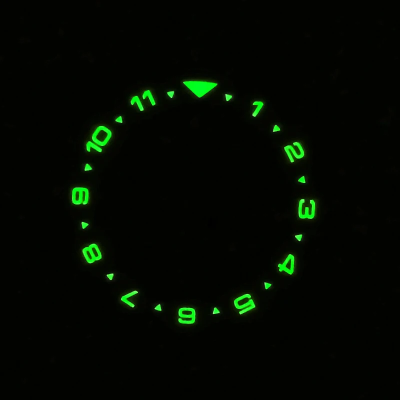 38mm Flat Fashion Luminous Ceramic Watch Bezel Insert Fits SKX007 SKX009 SRPD Watch Cases NH35 NH36 Movement Watch Ring Parts