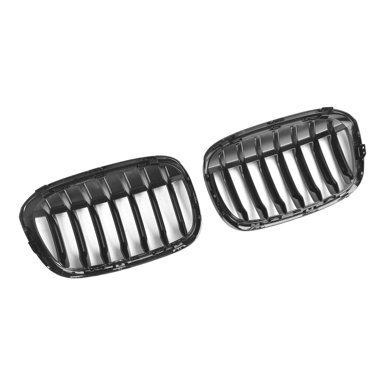 Artudatech 2 pezzi griglia per rene anteriore nera lucida adatta per BMW X1 F48 F49 2016-2018