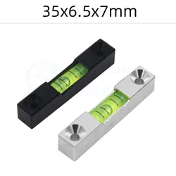 QASE Mini Metal Stripe Level Bubble Hydrometer Glass Tube Level Inclinometer 35*6.5*6.5 7mm with Mounting Holes