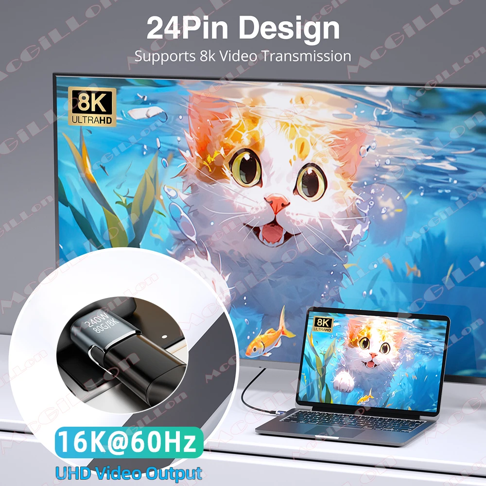 240W USB4.0 80Gbps Thunderbolt5 Magnetic Type-C OTG USB C To USB-C Fast Charge Magnet Converter Cable 8K@60Hz USB Type C Adapter - Image 4