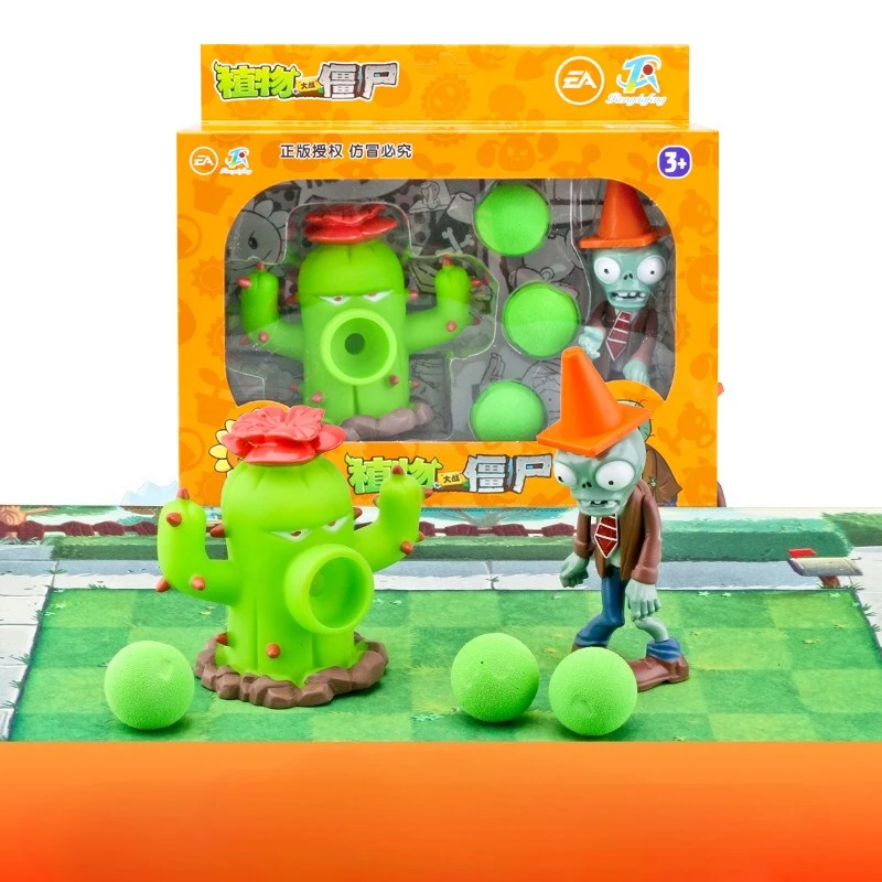 Plants Vs. Zombies Game Anime Peripheral Peashooter Toy Set Soft Silicone Zombie Children's Toys Birthday Gift view 4
